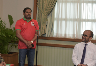 ސައުތު އޭޝިއަން ގޭމްސްގައި މެޑެލް ހޯދި ފަރާތްތަކާއި ބައްދަލުކުރުމަށް ބޭއްވި ރަސްމިއްޔާތު --  ފޮޓޯ: ރައީސް އޮފީސް