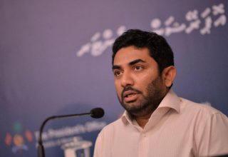 މިއަދު އޮތް ރަސްމިއްޔާތުގައި ހެލްތު މިނިސްޓަރު ޢަބްދުﷲ އަމީން ވާހަކަދައްކަވަނީ. ފޮޓޯ: ސަން