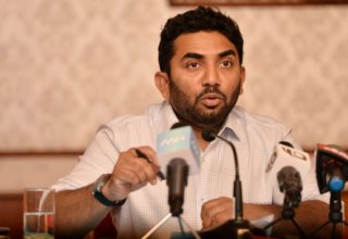 މިނިސްޓަރ އޮފް ހެލްތު ޢަބްދުﷲ އަމީން. ފޮޓޯ: ސަން