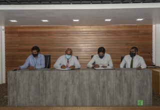 ސިޓީ ހޮތެލްގެ މަސައްކަތް ކުރިއަށް ގެންދިއުމަށް އެސްޓީއޯއިން އެޗްޑީސީއާއެކު ވި އެއްބަސްވުމުގެތެރެއިން. ފޮޓޯ: އެޗްޑީސީ
