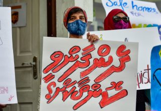ޖިންސީ ގޯނާއާއި ދެކޮޅަށް މާލޭގައި ބޭއްވި އެއްވުމެއްގެ ތެރެއިން/ ފޮޓޯ: މިހާރު