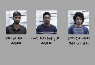 މަސްތުވާތަކެތި އެތެރެކުރި މައްސަލައިގައި ހައްޔަރުކުރި ތިން މީހުން.-- ފޮޓޯ: ޕޮލިސް