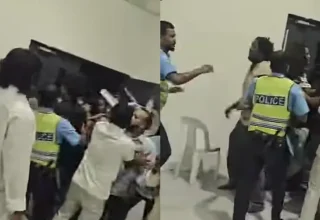 ޕީއެންސީގެ ހުޅުމާލޭ އުތުރު ދާއިރާގެ ވޯޓު ފޮށި ބަހައްޓާފައިވާ މަރުކަޒުގައި މާރާމާރީ ހިންގަނީ.--