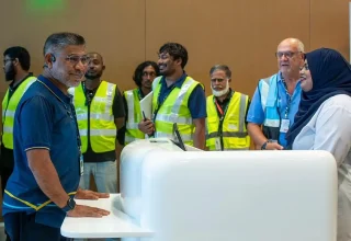ވެލާނާ އިންޓަނޭޝަނަލް އެއާޕޯޓުގެ އައު ޓާމިނަލްގައި ސީއީއޯ އިބްރާހިމް ޝަރީފް/ ފޮޓޯ: އެމްއޭސީއެލް