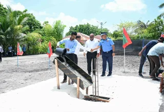 ށ. ކަނޑިތީމުގައި އަލަށް އިމާރާތްކުރާ ފުލުހުންގެ މަރުކަޒު/ ފޮޓޯ: ރައީސް އޮފީސް