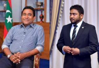 ކުރީގެ ރައީސް އަބްދުﷲ ޔާމީން އަބްދުލްގައްޔޫމް އަދި ރައީސް އޮފީހުގެ ޗީފް އޮފް ސްޓާފް އަލީ ޒާހިރު: ފޮޓޯ/ ފައިލް ފޮޓޯ