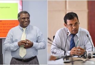 އެފްއައިޔޫގެ ވެރިޔާގެ މަގާމުގައި ހުންނެވި އަބްދުﷲ އަޝްރަފް ވަކިކޮށް، މަގާމަށް އައްޔަނު ކުރި އިސްމާއިލް ސާޖިދު/ ފޮޓޯ: ފައިލް