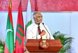 ރައީސް ޑރ. މުހައްމަދު މުއިއްޒު މިރޭގެ ރަސްމިއްޔާތުގައި ވާހަކަފުޅު ދައްކަވަނީ. -- ފޮޓޯ | ރައީސް އޮފީސް
