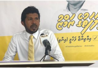 އިންތިގެ ކެމްޕެއިން ކުރިޔަށް ދާ ގޮތުގެ މައުލޫމާތު ހިއްސާ ކުރަން ބޭއްވި ޕްރެސްގެ ތެރެއިން/ ފޮޓީޯ: ސަންގު