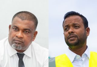 ފިޔޯރީ ކައުންސިލުގެ ކުރީގެ ރައީސް ފައިޒަރު ރަޝީދު (ވ) އަދި މިނިސްޓަރު މުއްތަލިބު (ކ)