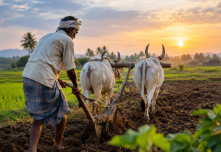 Golden Hour Ox-Ploughing in Rural India