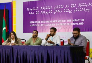 ނޫސްވެރިކަމުގެ މިނިވަންކަމުގެ ދުވަހާއި ގުޅިގެން ބޭއްވުނު ޕެނަލް ޑިސްކަޝަންގެ ތެރެއިން/ފޮޓޯ: ބްރޯޑްކޮމް