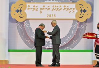 ނިޝާން މުލީގޭ ޝަރަފްގެ ޢިއްޒަތުގެ ވެރިޔާ ޤާސިމް އިބްރާހީމަށް ނިޝާން ޢިއްޒުއްދީނުގެ ޢިއްޒަތުގެ ވެރިކަން (ނ.ޢ.ޢ.ވ.) އެރުވުން