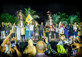 މާލެ ސިޓީ ކައުންސިލްއަށް އިންތިހާބުވި އެމްޑީޕީގެ މެމްބަރުން/ ފޮޓޯ: ކެމްޕެއިން ޓީމްތައް