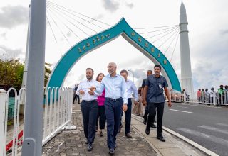ރައީސުލްޖުމްހޫރިއްޔާ ސިނަމާލެ ބްރިޖު ސަރަހައްދަށް ވަޑައިގަތުން/ ފޮޓޯ: ރައީސް އޮފީސް