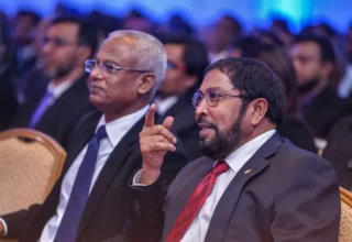 ކުރީގެ ރައީސް އިބްރާހިމް މުހައްމަދު ސޯލިހާއި، ޖުމްހޫރީ ޕާޓީގެ ލީޑަރ ގާސިމް އިބްރާހިމް/ ފޮޓޯ: ސަން