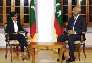 ރައީސުލްޖުމްހޫރިއްޔާ ސަންގުޓީވީއަށް ދެއްވި އިންޓަވިއު/ ފޮޓޯ: ފައިލް