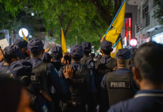 މިހާރު އިިދިކޮޅުން ކުރިއަށްގެންދާ ސިލްސިލާ މުޒާހަރާތަކުގެ ތެރެއިން - ފޮޓޯ: ދުވަސް