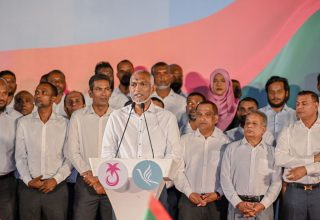 ރައީސުލްޖުމްހޫރިއްޔާ ޑރ. މުހައްމަދު މުއިއްޒު ވާހަކަފުޅުދެއްކެވުން ---- ފޮޓޯ: ޕީއެންސީ
