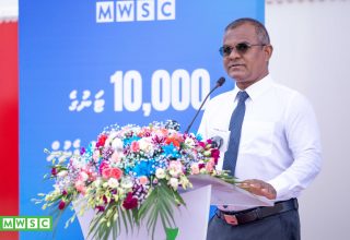ހުޅުމާލޭގައި 10,000 ޓަނުގެ ފެން ރައްކައުކުރެވޭ ތާނގީއެއްގެ އަމަލީ މަސައްކަތް ނިންމައި، ތާނގީ ބޭނުންކުރަން ފެށުން/ ފޮޓޯ: އެމްޑަބްލިއުއެސްސީ