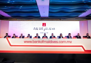 ބޭންކް އޮފް މޯލްޑިވްސް (ބީއެމްއެލް) ގެ އަހަރީ އާންމު ޖަލްސާ ތެރެއިން/ ފޮޓޯ: ބީއެމްއެލް