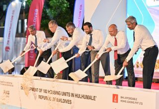 ހުޅުމާލެ ފޭސް 1 ގައި ބީއެމްއެލްގެ އިތުރު 182 ފްލެޓްގެ މަސައްކަތް ފެށުން/ ފޮޓޯ: ބީއެމްއެލް