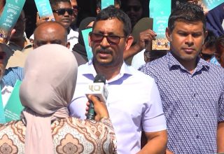 ޕީއެންސީގެ ޕީޖީ ލިޑަރު އަދި އިނގުރައިދޫ ދާއިރާގެ މެމްބަރު އިބްރާހިމް ފަލާހު.
