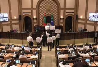 އެމްޑީޕީގެ މެންބަރުން މަޖިލީހުގައި އިހުތިޖާޖުކުރަނީ.